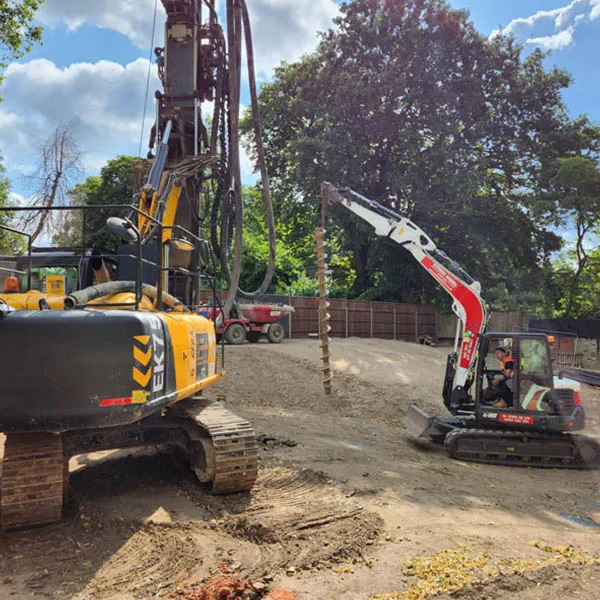 Structural excavation, underpinning and RC basement box construction