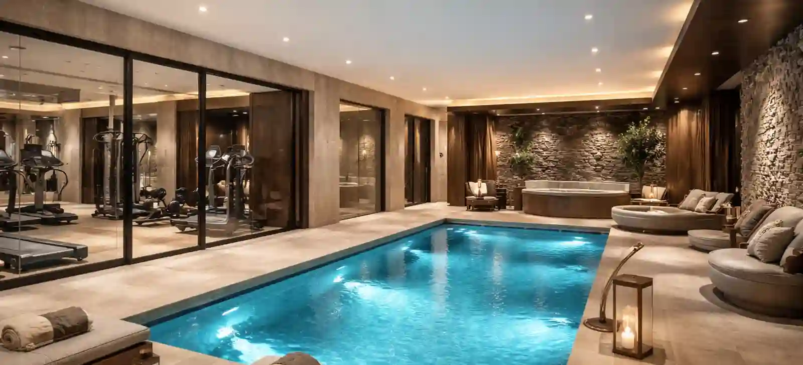 Detail of a luxury turnkey basement room